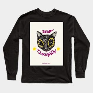 Zero Thoughts Meow Meow | Pink Lettering Version Long Sleeve T-Shirt